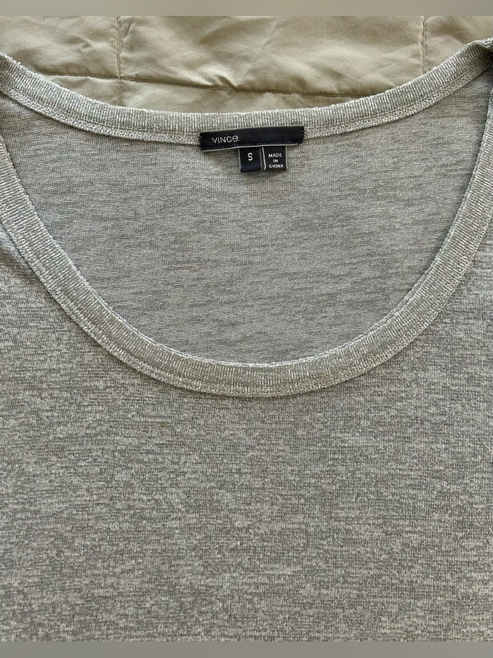 Vince Light Heather Gray Scoop Neck Short Sleeve Tee, Women’s Size Small - Picture 3 of 8
